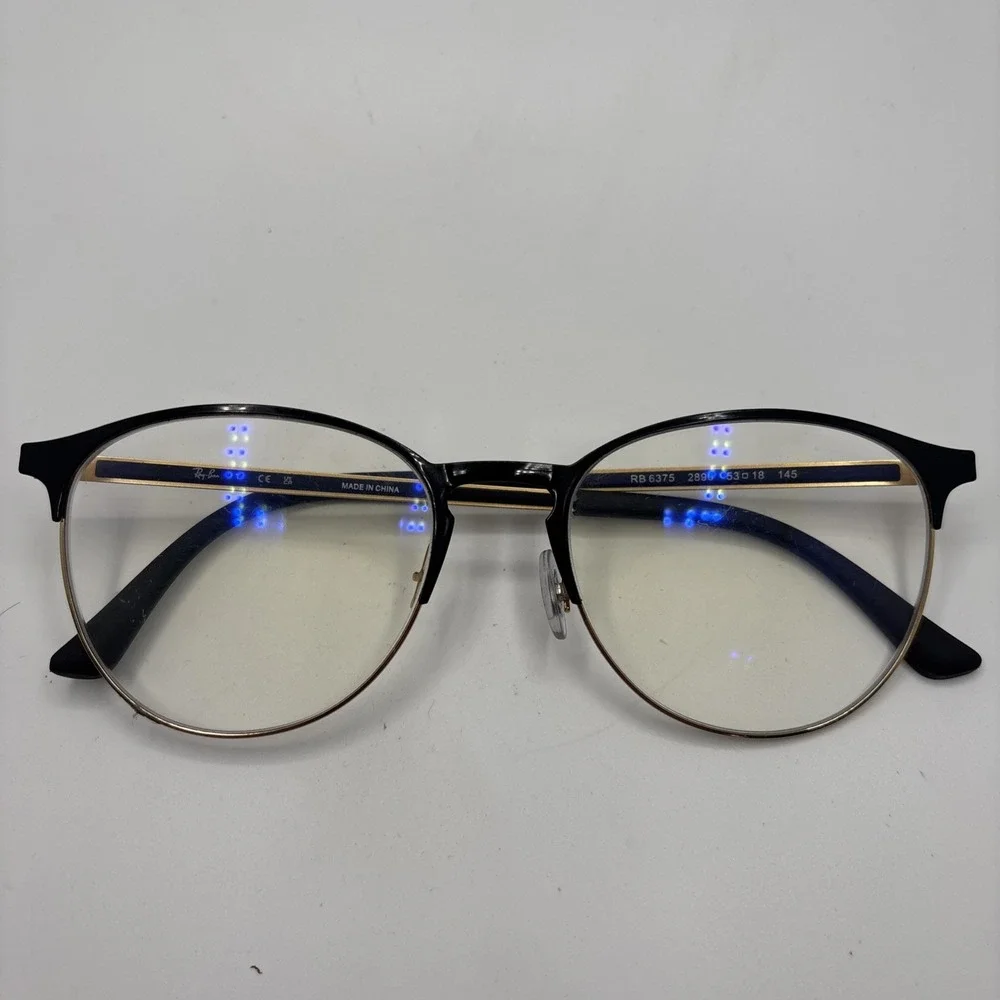 RAY-BAN RB 6375 2890 BLACK GOLD AUTHENTIC EYEGLASSES 53-18-145mm #C271